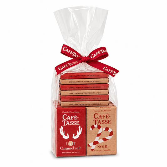 Mini tablete de ciocolată asortate Café-Tasse 20 bucăți 180g - Ediție de Crăciun Café-Tasse