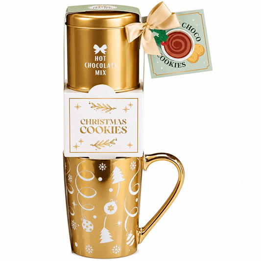 Secret Santa - Soft Wishes cu ciocolata calda si biscuiti Becky's 50g auriu Becky's