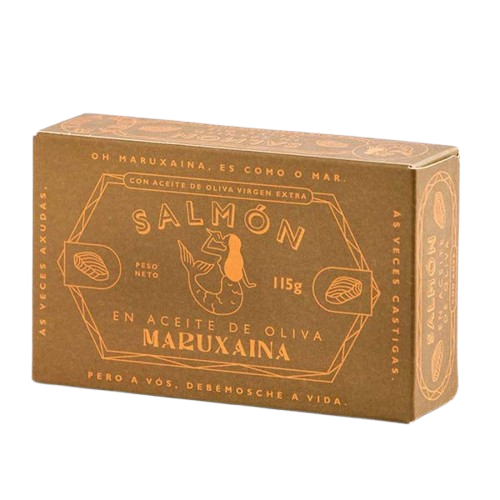 Somon în Ulei de Măsline Maruxaina 115g | Somon atlantic, rețetă minimalistă, Galicia Delicatessen