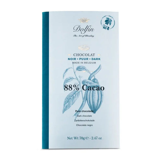 Tabletă de ciocolată neagră cu 88% cacao 70g Dolfin Delicatessen