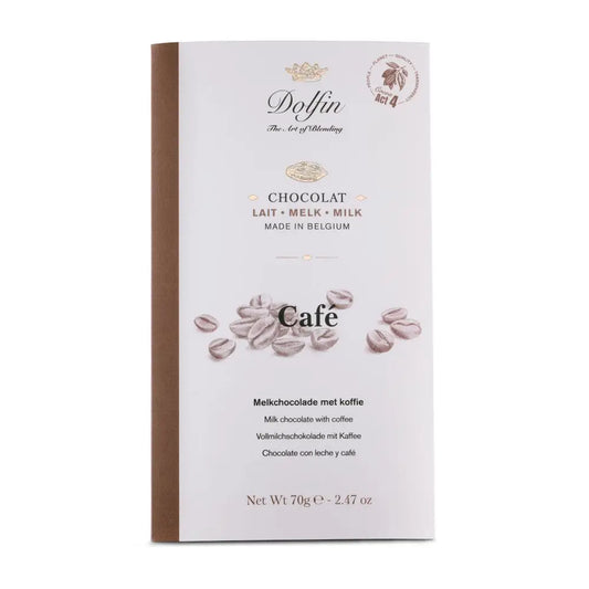 Tabletă de ciocolată cu lapte cu cafea 70g Dolfin Delicatessen