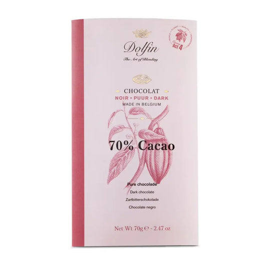 Tabletă de ciocolată neagră cu 70% cacao 70g Dolfin Delicatessen