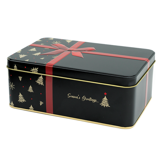Cutie metalica de Craciun cu asortiment de smochine in ciocolata 350g Delicatessen