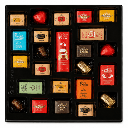 Calendar de Advent cu 24 de ciocolate asortate Cafe-Tasse 210g Café-Tasse