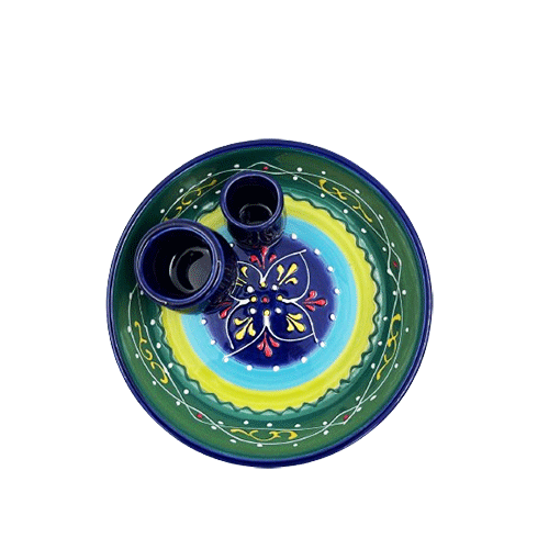 Bol pentru măsline din ceramică pictată manual Verdes con Azul Delicatessen