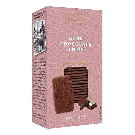 Biscuiți cu ciocolată neagră Verduijn's Fine Biscuits 75g Delicatessen
