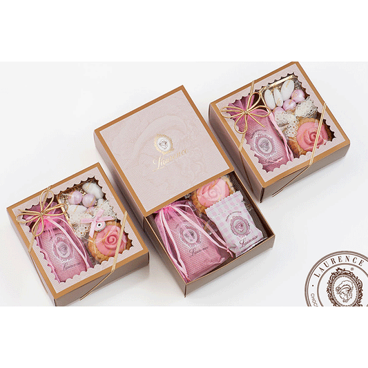 Cadou de ciocolată roz Laurence Chocolate 60g Delicatessen