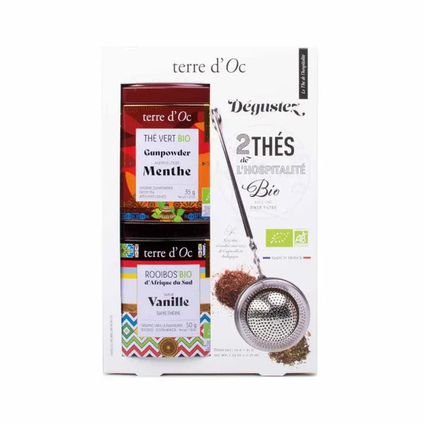 Set cadou ceai menta + rooibos si filtru metalic Terre d'Oc - Delicatessen Delicatessen Cadou