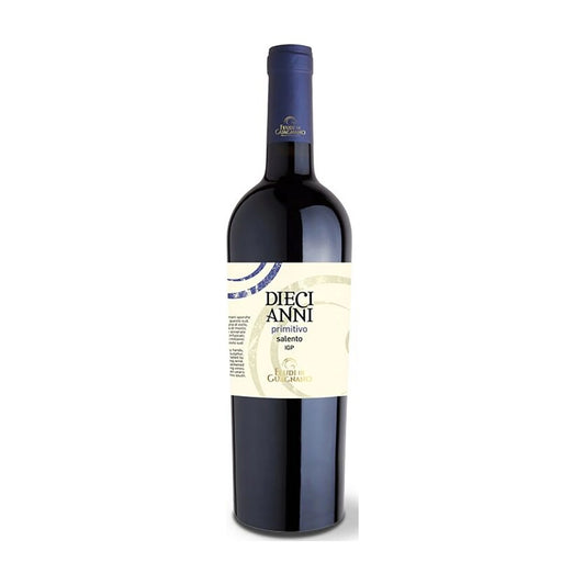 Vin roșu DieciAnni Primitivo Salento IGP 2017, Feudi di Guagnano, 750ml Delicatessen