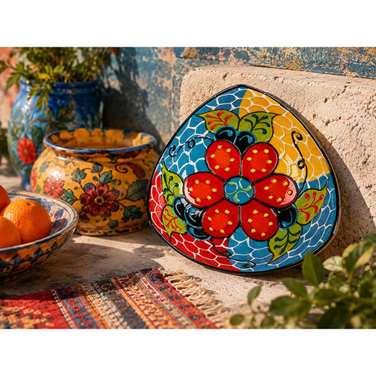 Bol cu 3 colțuri din ceramică artizanală spaniolă Escamoso 10 x 5 cm Delicatessen