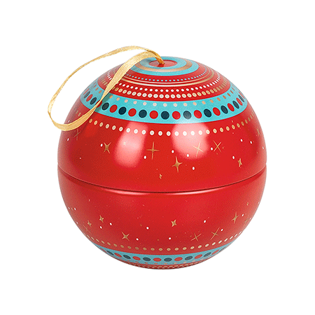 Glob metalic rosu mare umplut cu ciocolata (trufe, praline, tablete) Delicatessen
