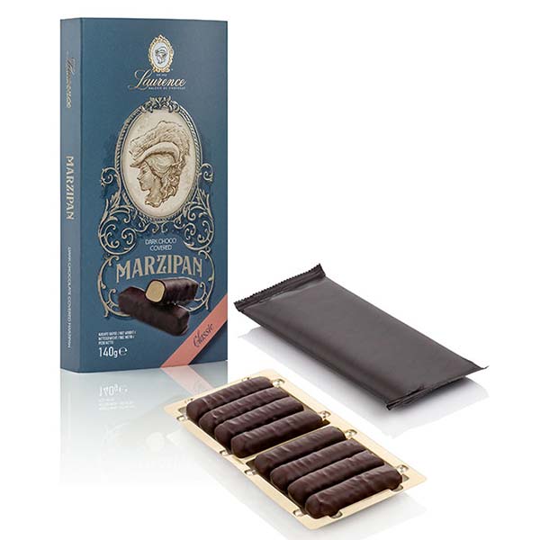 Ciocolata cu martipan cu topping de ciocolata neagra Laurence Chocolate 140g