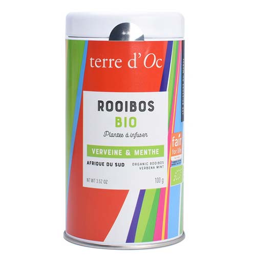 Rooibos organic cu mentă și verbină Terre d'Oc 100g Delicatessen