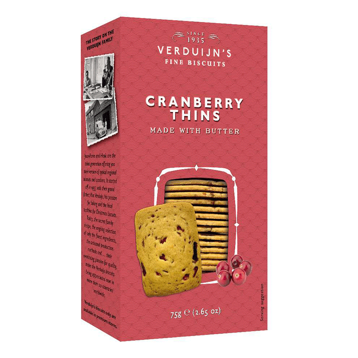 Biscuiti cu merisoare Verduijn's Fine Biscuits 75g - Delicatessen Delicatessen Biscuiti