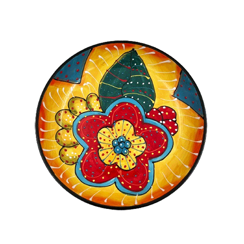Farfurie mare din ceramică pictată manual Amarillo Delicatessen