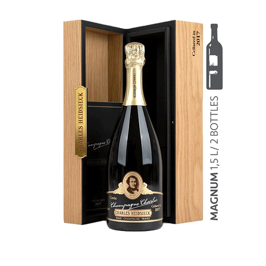 CHARLES HEIDSIECK Cuvee Champagne Charlie 2017 MAGNUM in Cutie de Lemn Delicatessen