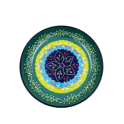 Farfurie mare din ceramică pictată manual Verdes con Azul Delicatessen