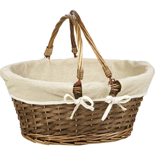 Coș maro cu alb 42x32x18 cm Delicatessen