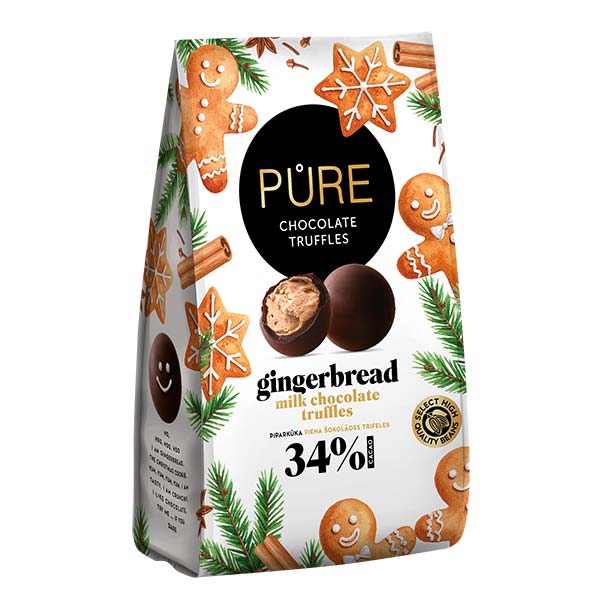 Trufe de ciocolata cu lapte cu aroma de turta dulce Pure Chocolate 120g