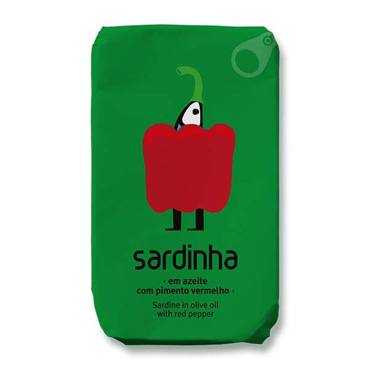 Sardine în ulei de măsline organic cu ardei rosu organic 120g Sardinha Sardinha