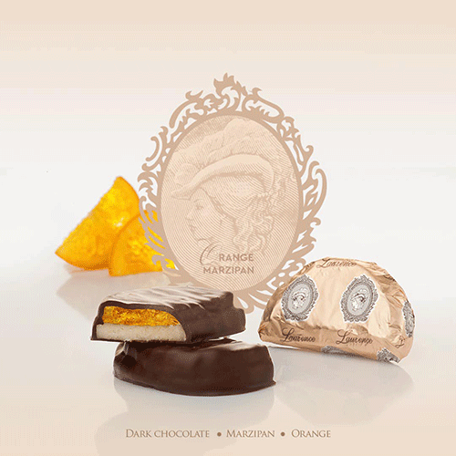 Laurence Chocolate felii de portocala cu martipan si ciocolata neagra 230g Laurence Chocolate