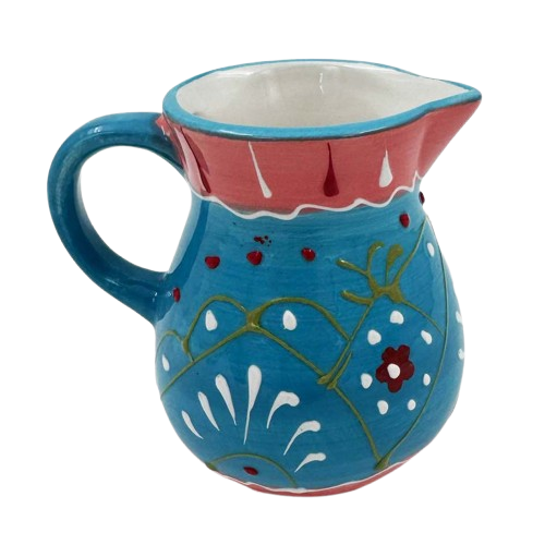 Carafă mica din ceramică artizanală spaniolă 9 cm Azul Delicatessen
