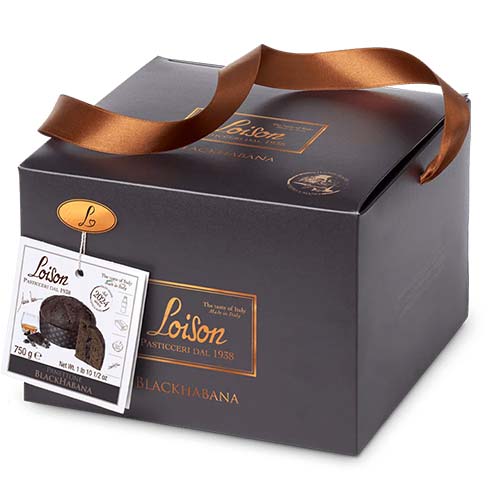 Panettone cu ciocolata neagra Single Origin, crema de ciocolata neagra si rom Loison 750g - Delicatessen Delicatessen Panettone