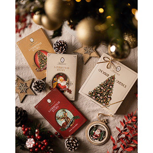 Laurence Chocolate Christmas Trilogy - cutie cadou cu trei tipuri de ciocolata artizanala 240g Laurence Chocolate