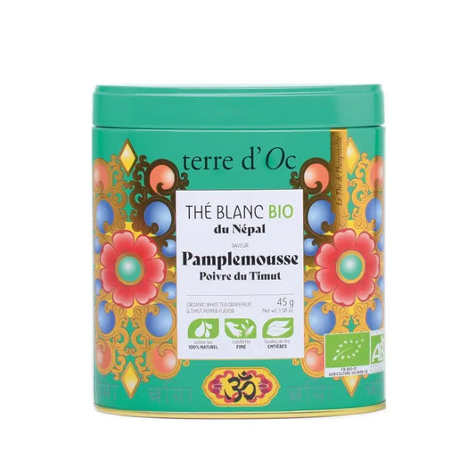 Ceai alb organic cu aromă de grapefruit și piper Timut Terre d'Oc 45g Delicatessen