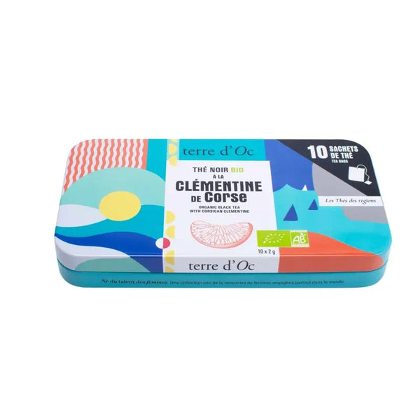 Ceai negru organic cu clementina corsicana - penar metalic cu 10 infuzii