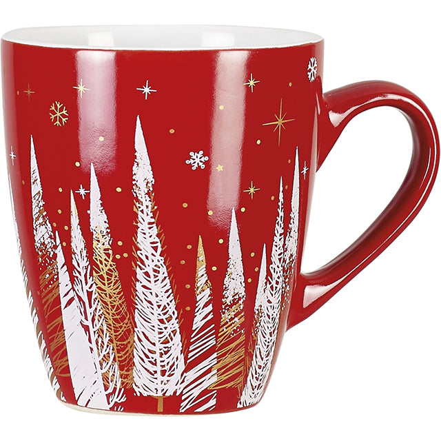 Cana mica din ceramica cu motive de iarna - red - Delicatessen Delicatessen