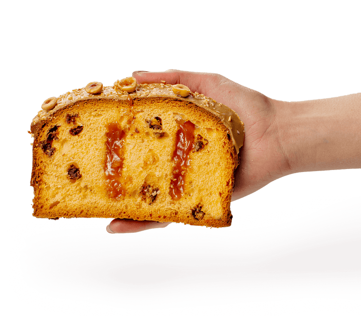 Panettone cu caramel sarat si ciocolata in cutie metalica 750g - editie limitata - Delicatessen Delicatessen