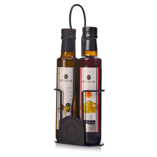 La Chinata Oliviera din metal cu ulei de măsline și oțet, 2 x 250 ml La Chinata