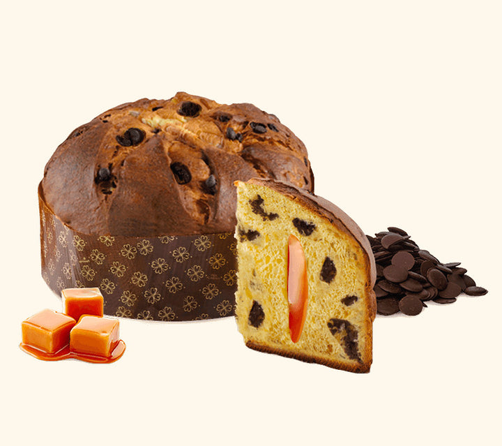 Panettone cu caramel sarat si ciocolata 750g - Delicatessen Delicatessen Panettone