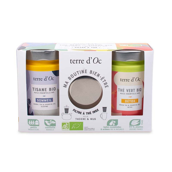 Set cadou 2 ceaiuri bio + infuzor metalic Terre d'Oc - Delicatessen Delicatessen Cadou