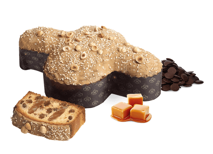 Panettone cu caramel sarat si ciocolata in cutie metalica 750g - editie limitata - Delicatessen Delicatessen