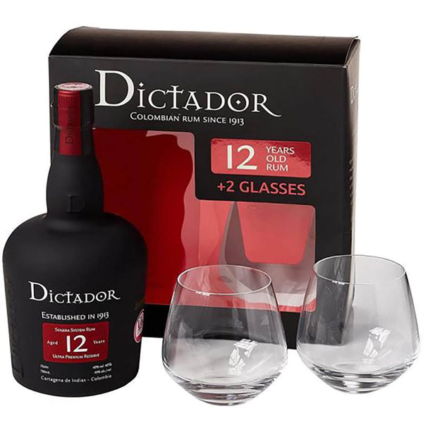 Rom Dictador 12YO + 2 Pahare 0.7L - Delicatessen Delicatessen alcool