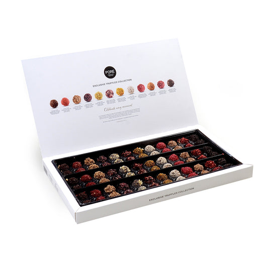 Cutie 72 Trufe Artizanale Ciocolată Pure Chocolate 600g – Cadou Gourmet Delicatessen