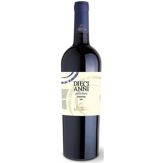 Vin rosu DieciAnni Primitivo Salento 2017 IGP, Feudi Di Guagnano 750ml Delicatessen