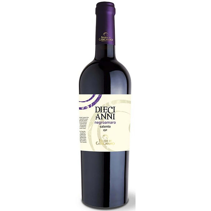 Vin rosu DieciAnni Negroamaro Salento 2017 IGP, Feudi Di Guagnano 750 ml - Delicatessen Delicatessen alcool