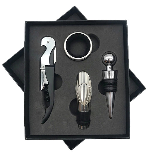 Set accesorii vin, 4 piese, cutie cadou Delicatessen