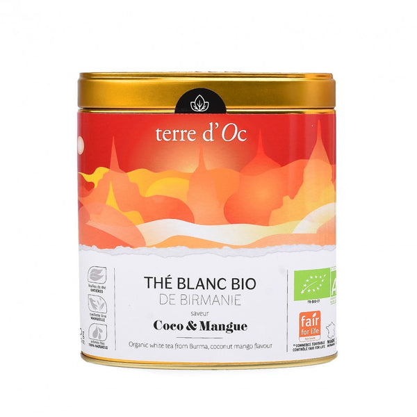 Ceai alb Burma cu mango si cocos Terre d'Oc 40g - Delicatessen Delicatessen Ceai