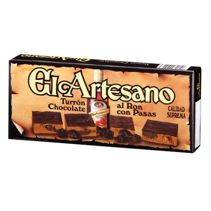 Specialitate de turrón cu rom & stafide El Artesano 200g - Delicatessen Delicatessen Specialitati