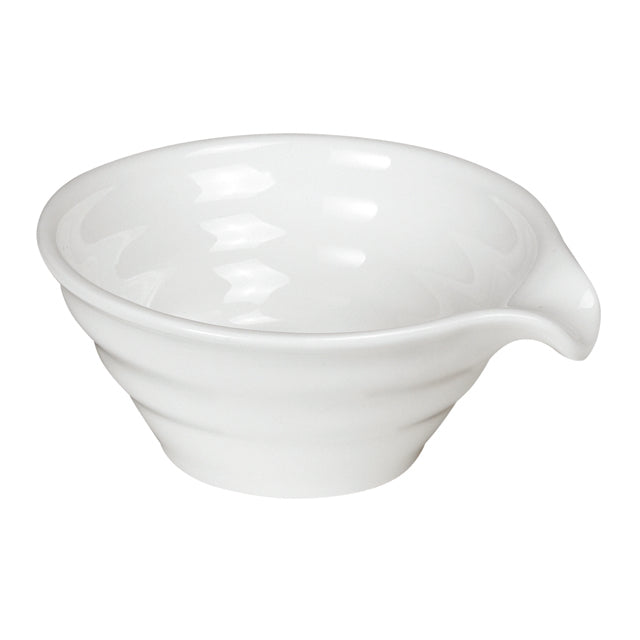 Bol rotund din portelan, cu striatii si picurator 10.5 x 9.2 x 4 cm - Delicatessen Delicatessen Ceramica